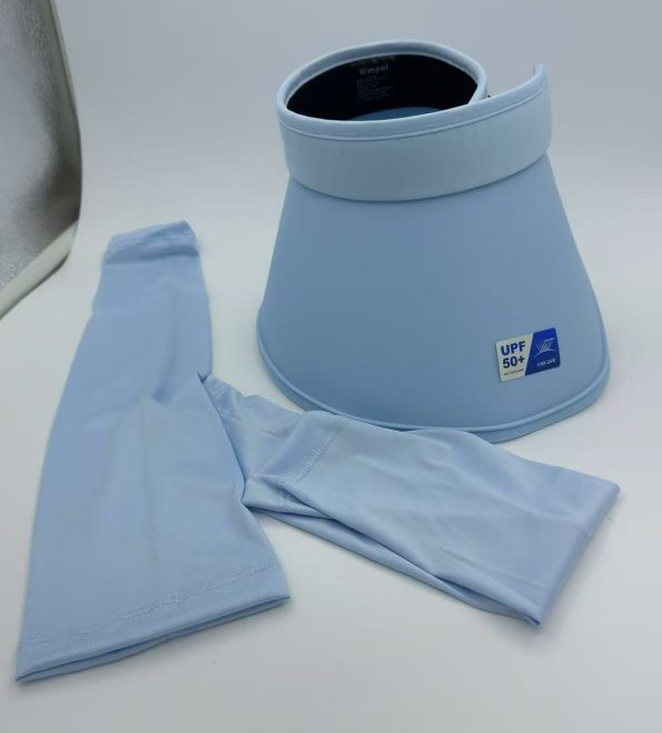 Ocean Breeze UPF50+ 2-Piece Set: Foldable Sun Hat & Cooling Arm Sleeves - Beach Ready in Seconds! - 图片 4